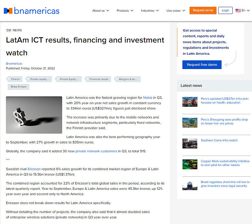 LatAm ICT results, financing and investment watch